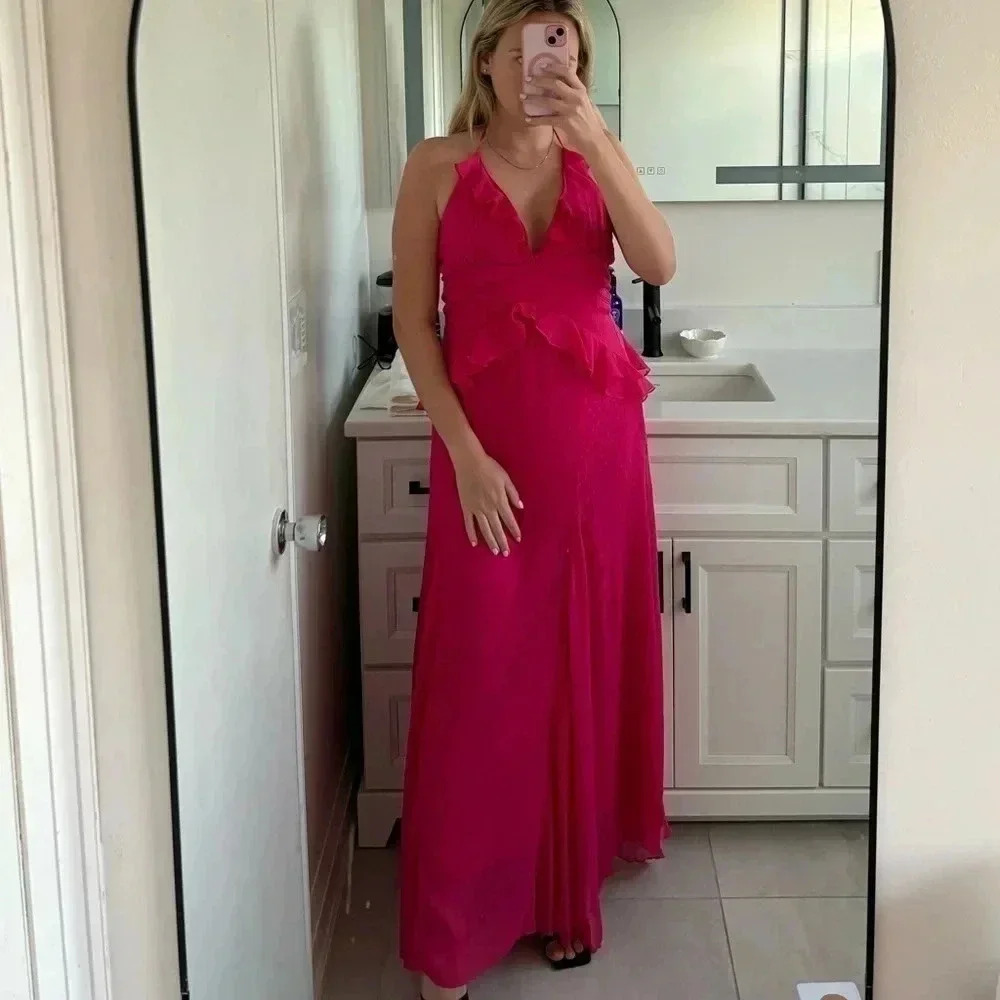 Buffalo Ruffled Corset Dress in Fuschia NWT - Picture 4 of 4